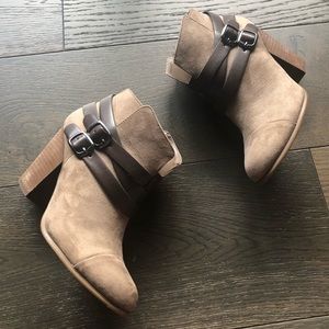 Tan and Brown Booties Size 6.5